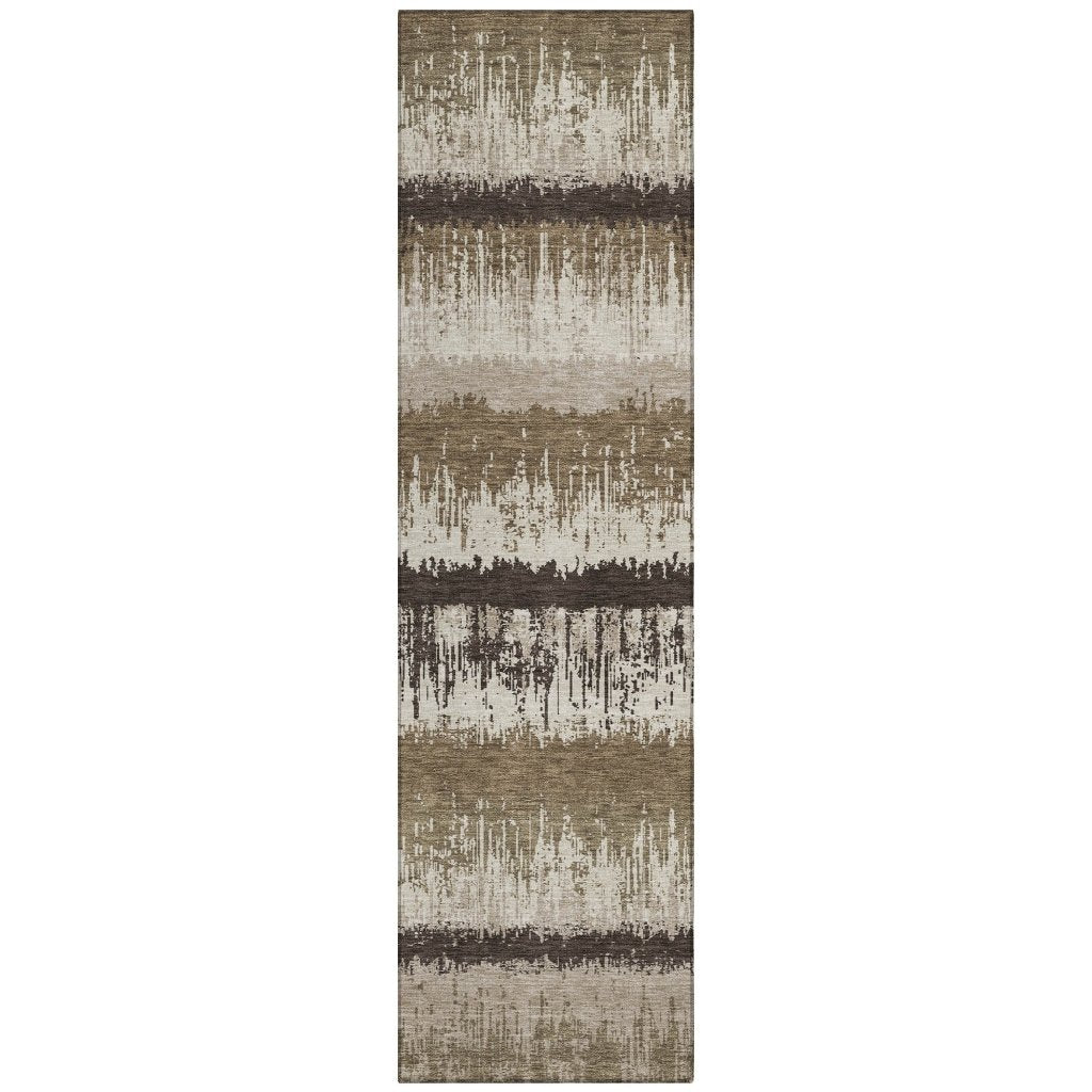 LOOMLAN Rugs Nyelle Brown Washable Indoor-Outdoor Rug