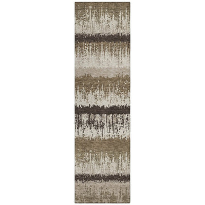LOOMLAN Rugs Nyelle Brown Washable Indoor-Outdoor Rug