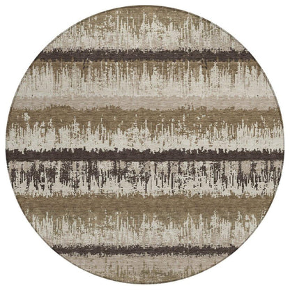 LOOMLAN Rugs Nyelle Brown Washable Indoor-Outdoor Rug