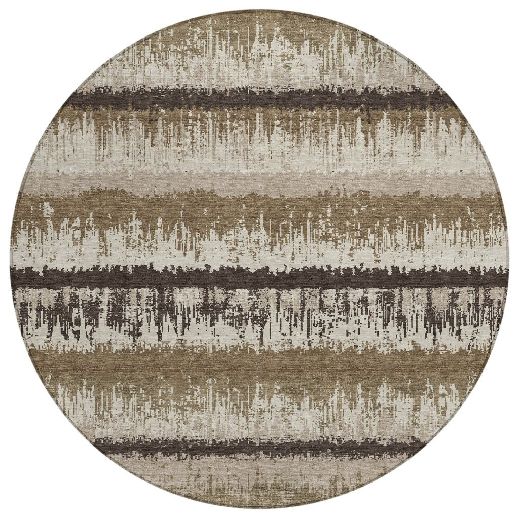 LOOMLAN Rugs Nyelle Brown Washable Indoor-Outdoor Rug