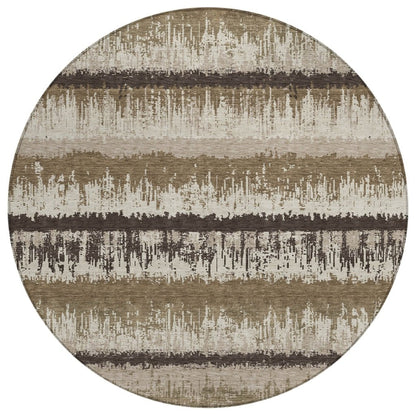 LOOMLAN Rugs Nyelle Brown Washable Indoor-Outdoor Rug