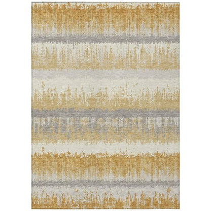 LOOMLAN Rugs Nyelle Gold Washable Indoor-Outdoor Rug