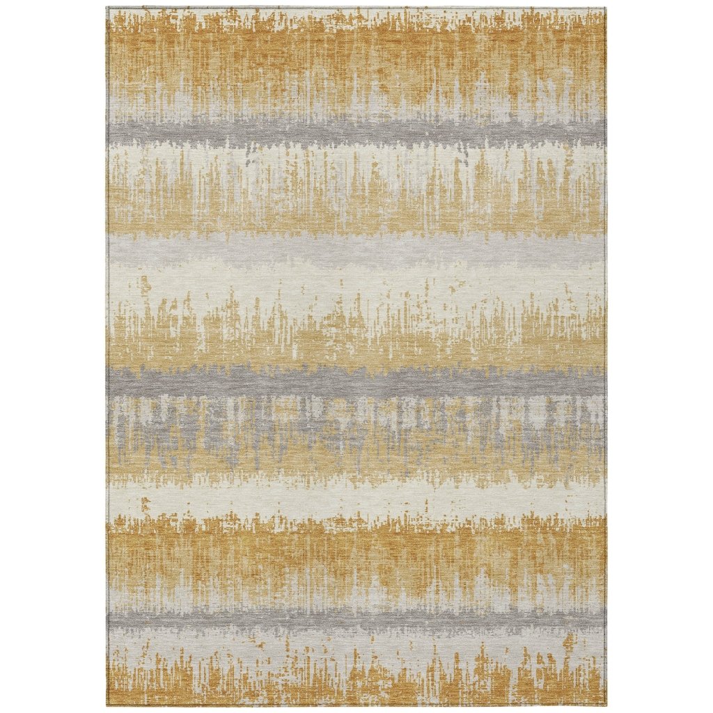 LOOMLAN Rugs Nyelle Gold Washable Indoor-Outdoor Rug