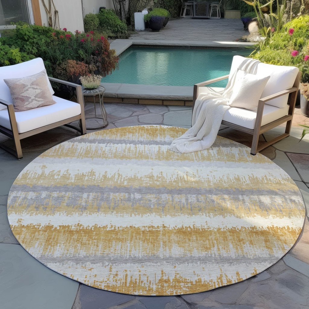 LOOMLAN Rugs Nyelle Gold Washable Indoor-Outdoor Rug