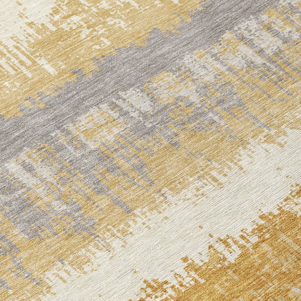 LOOMLAN Rugs Nyelle Gold Washable Indoor-Outdoor Rug