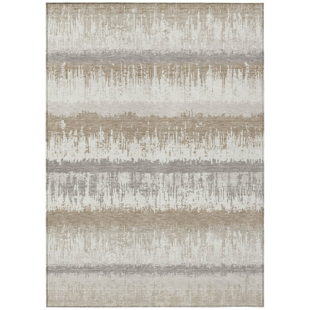 LOOMLAN Rugs Nyelle Ivory Washable Indoor-Outdoor Rug