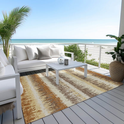 LOOMLAN Rugs Nyelle Mocha Washable Indoor-Outdoor Rug