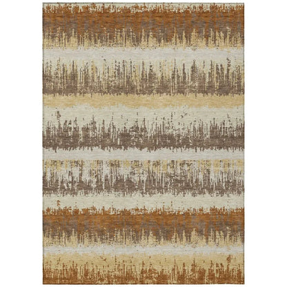 LOOMLAN Rugs Nyelle Mocha Washable Indoor-Outdoor Rug