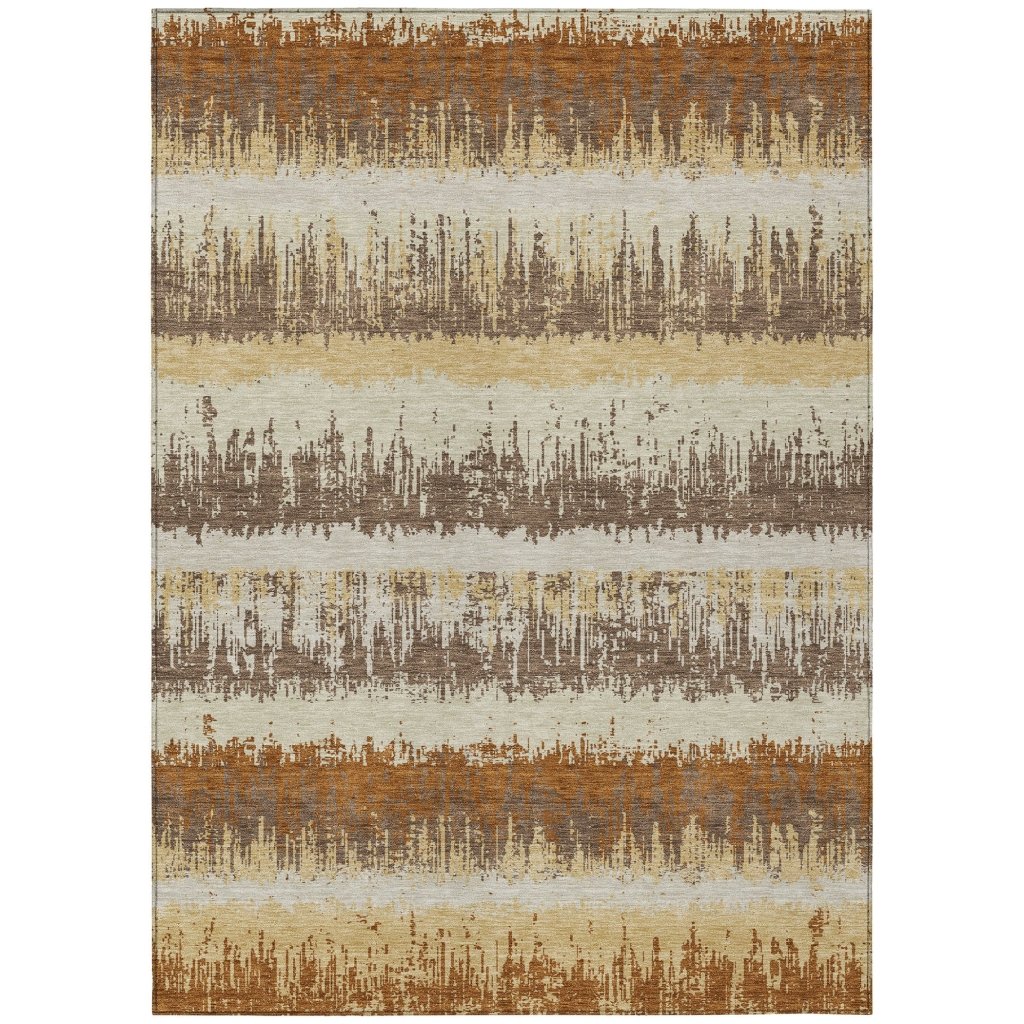 LOOMLAN Rugs Nyelle Mocha Washable Indoor-Outdoor Rug