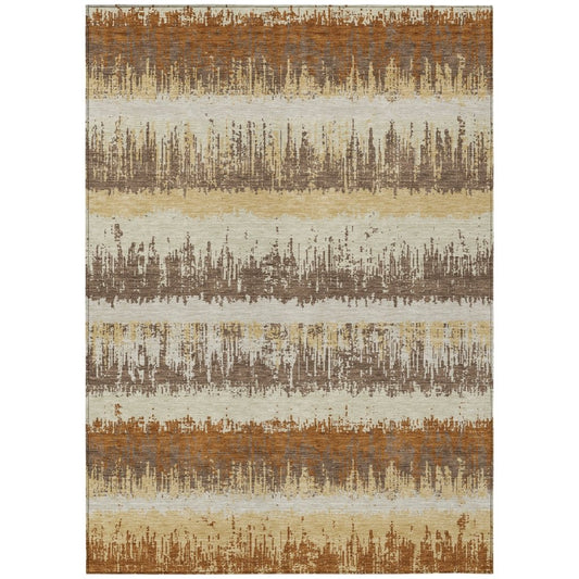 LOOMLAN Rugs Nyelle Mocha Washable Indoor-Outdoor Rug