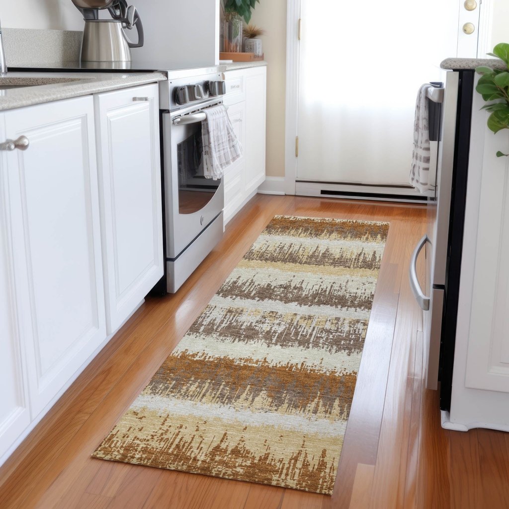 LOOMLAN Rugs Nyelle Mocha Washable Indoor-Outdoor Rug