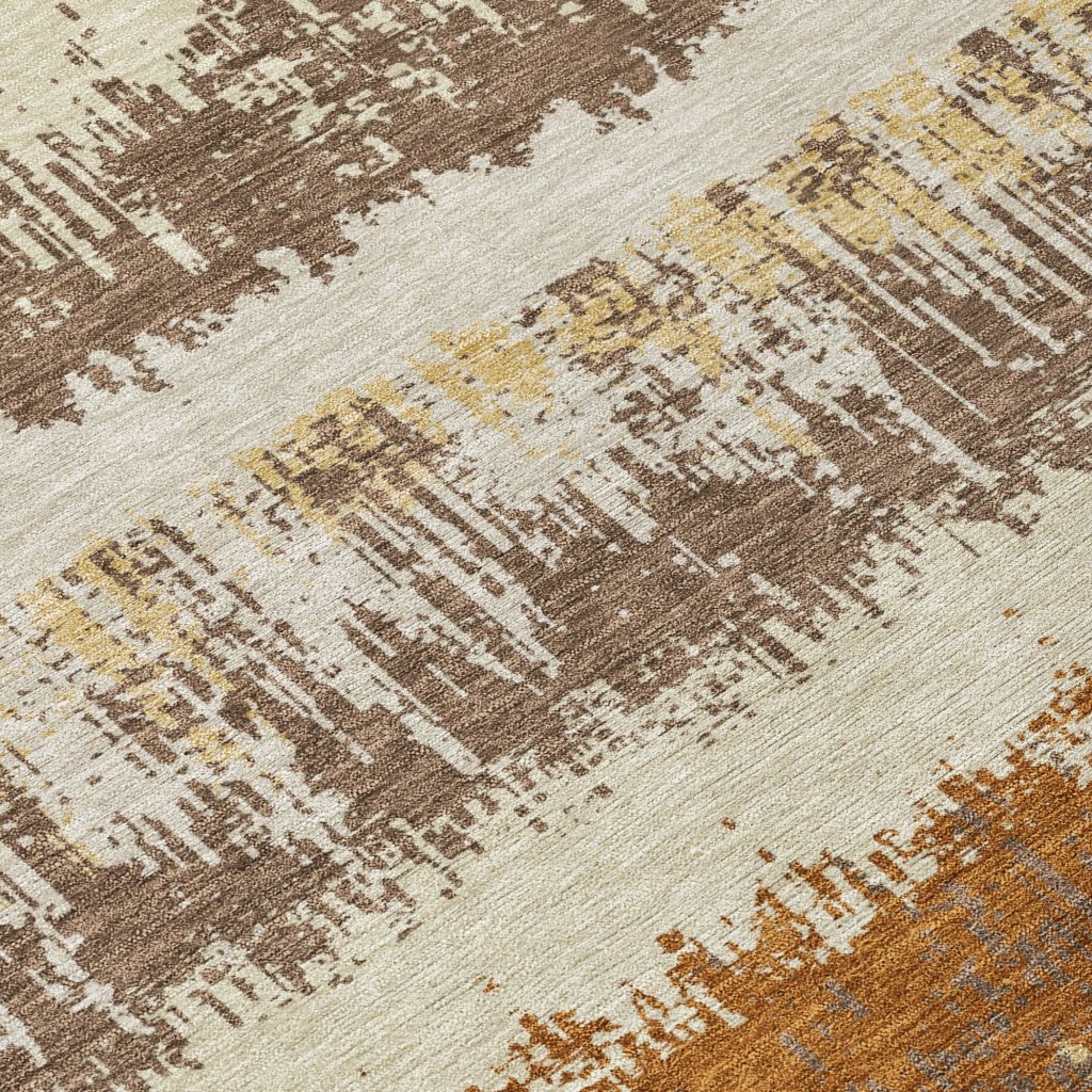 LOOMLAN Rugs Nyelle Mocha Washable Indoor-Outdoor Rug