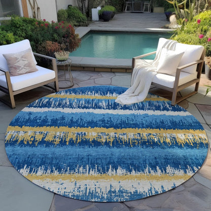 LOOMLAN Rugs Nyelle Navy Washable Indoor-Outdoor Rug