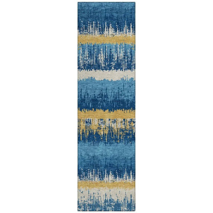 LOOMLAN Rugs Nyelle Navy Washable Indoor-Outdoor Rug
