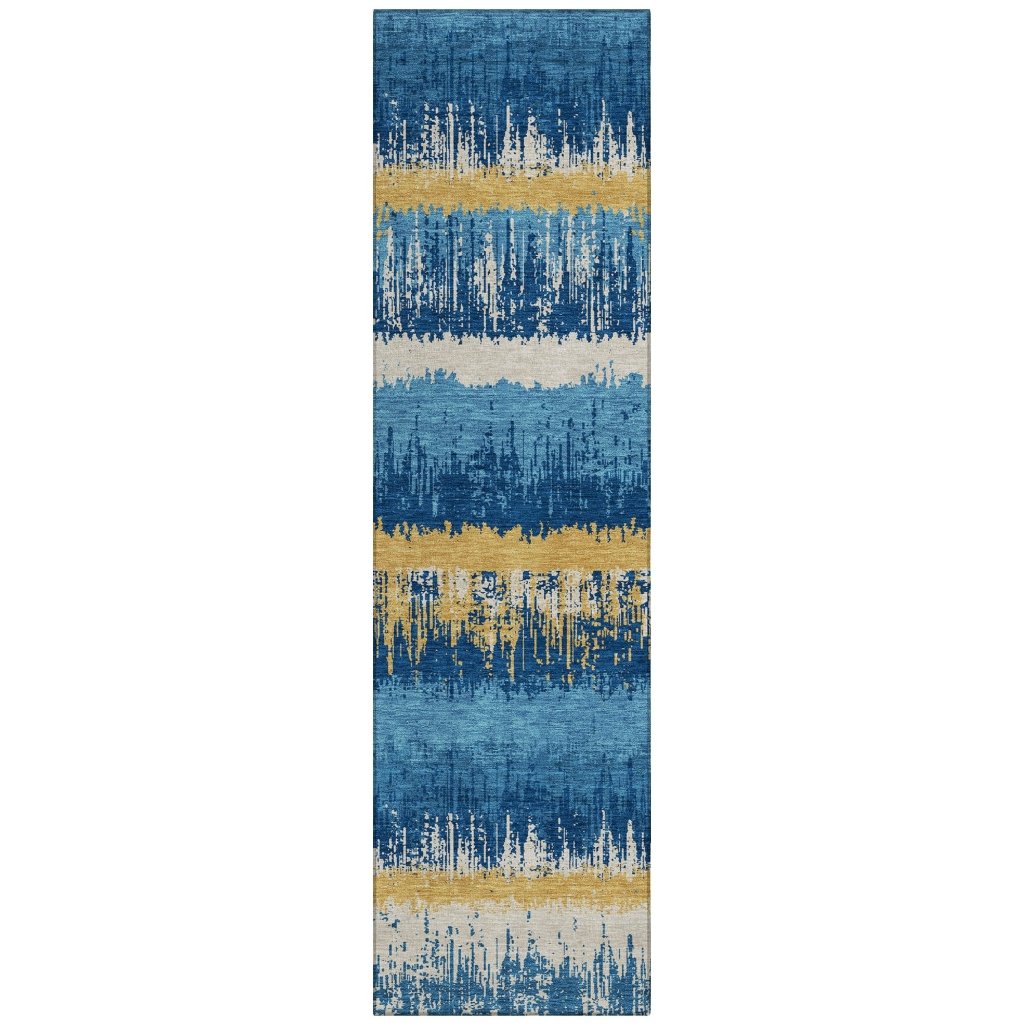 LOOMLAN Rugs Nyelle Navy Washable Indoor-Outdoor Rug