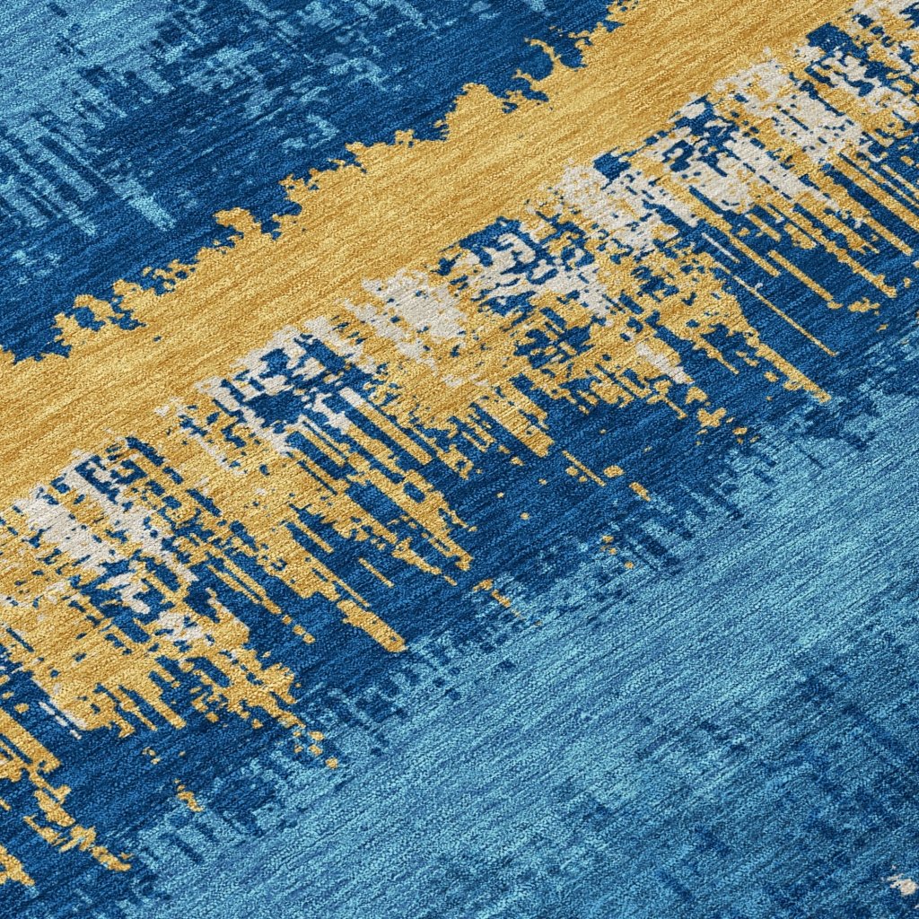 LOOMLAN Rugs Nyelle Navy Washable Indoor-Outdoor Rug