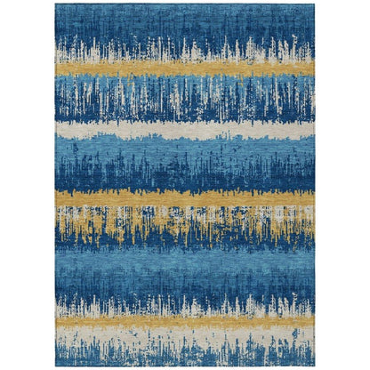 LOOMLAN Rugs Nyelle Navy Washable Indoor-Outdoor Rug
