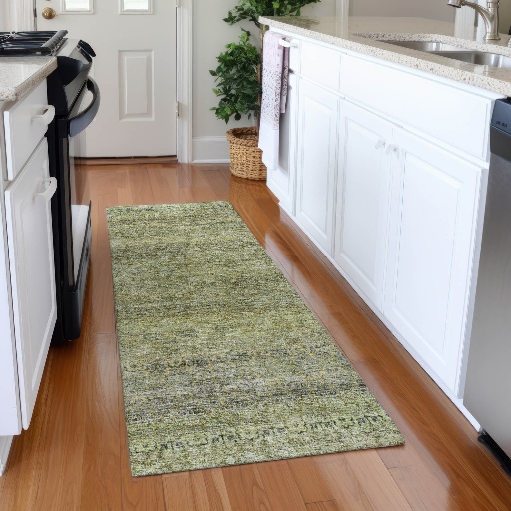 LOOMLAN Rugs Nymara Green Washable Indoor-Outdoor Rug