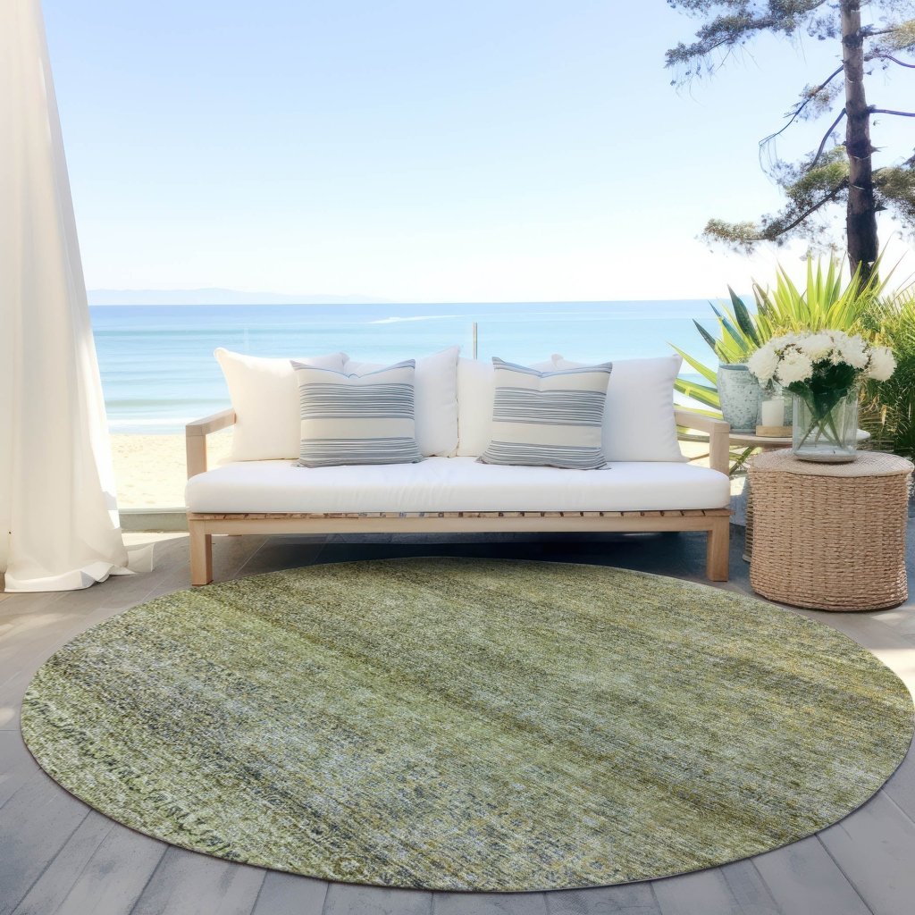 LOOMLAN Rugs Nymara Green Washable Indoor-Outdoor Rug