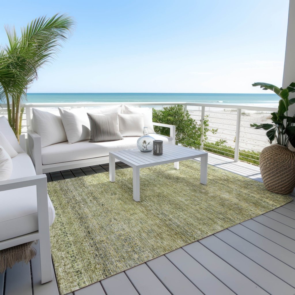 LOOMLAN Rugs Nymara Green Washable Indoor-Outdoor Rug