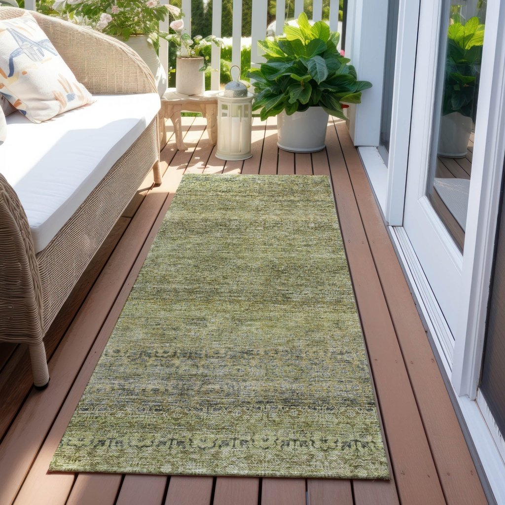 LOOMLAN Rugs Nymara Green Washable Indoor-Outdoor Rug