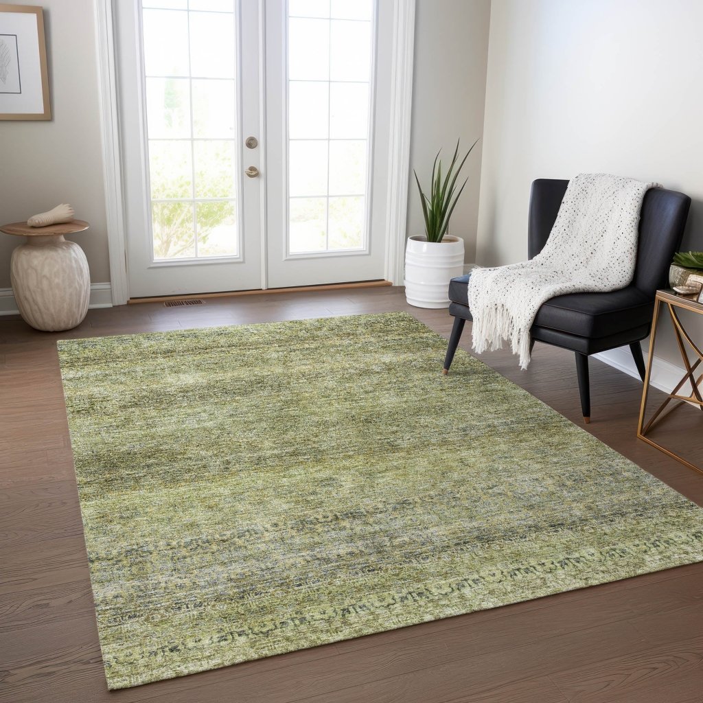 LOOMLAN Rugs Nymara Green Washable Indoor-Outdoor Rug