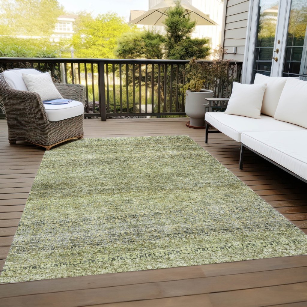LOOMLAN Rugs Nymara Green Washable Indoor-Outdoor Rug