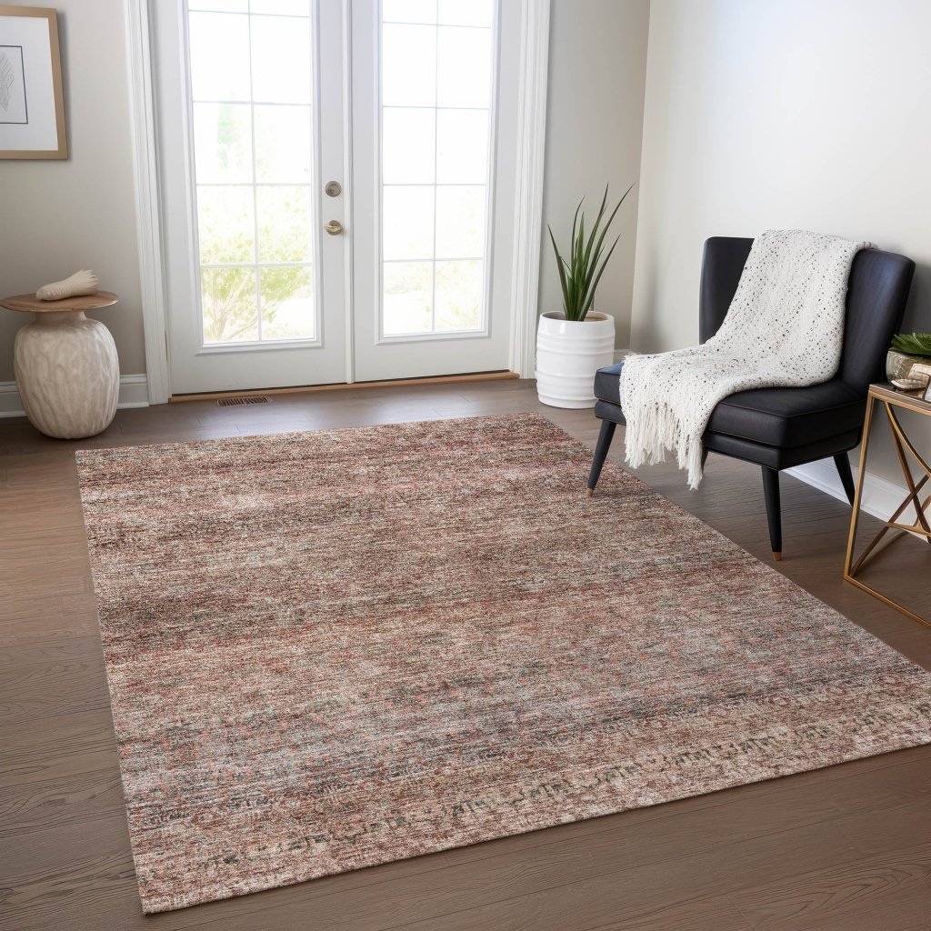 LOOMLAN Rugs Nymara Orange Washable Indoor-Outdoor Rug