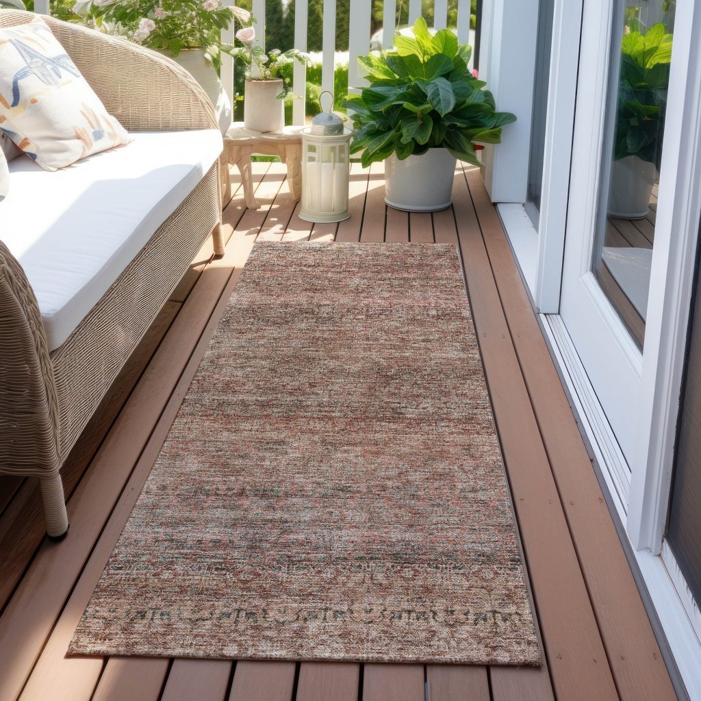 LOOMLAN Rugs Nymara Orange Washable Indoor-Outdoor Rug