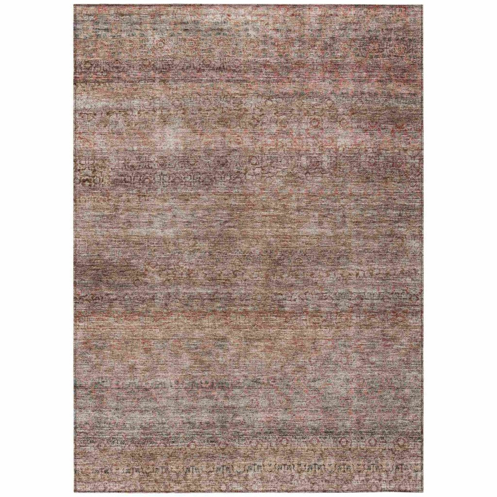 LOOMLAN Rugs Nymara Orange Washable Indoor-Outdoor Rug
