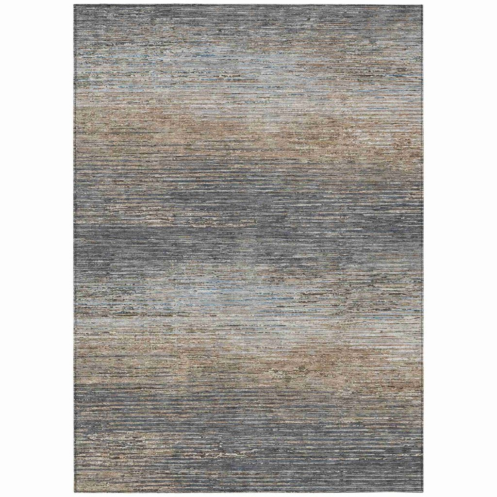 LOOMLAN Rugs Nyra Gray Washable Indoor-Outdoor Rug