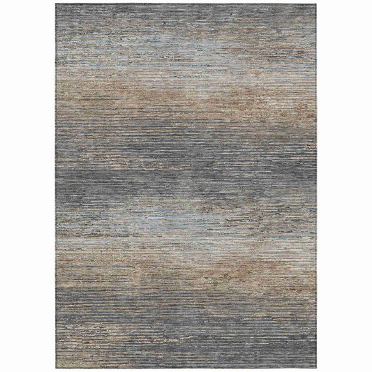 LOOMLAN Rugs Nyra Gray Washable Indoor-Outdoor Rug