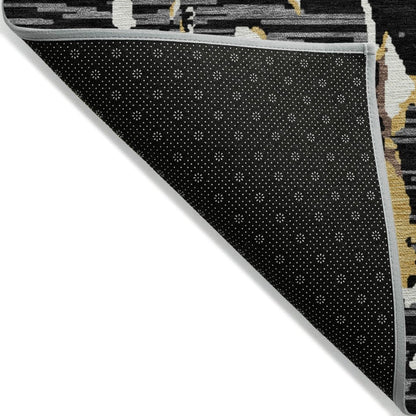 LOOMLAN Rugs Oceana Black Washable Indoor-Outdoor Rug