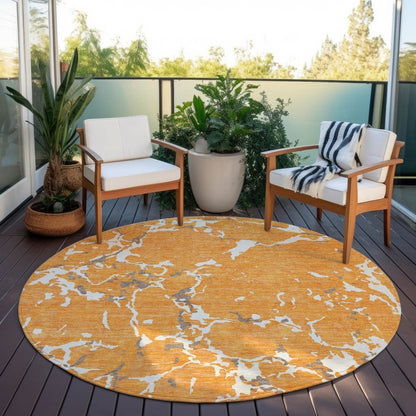 LOOMLAN Rugs Oceana Orange Washable Indoor-Outdoor Rug