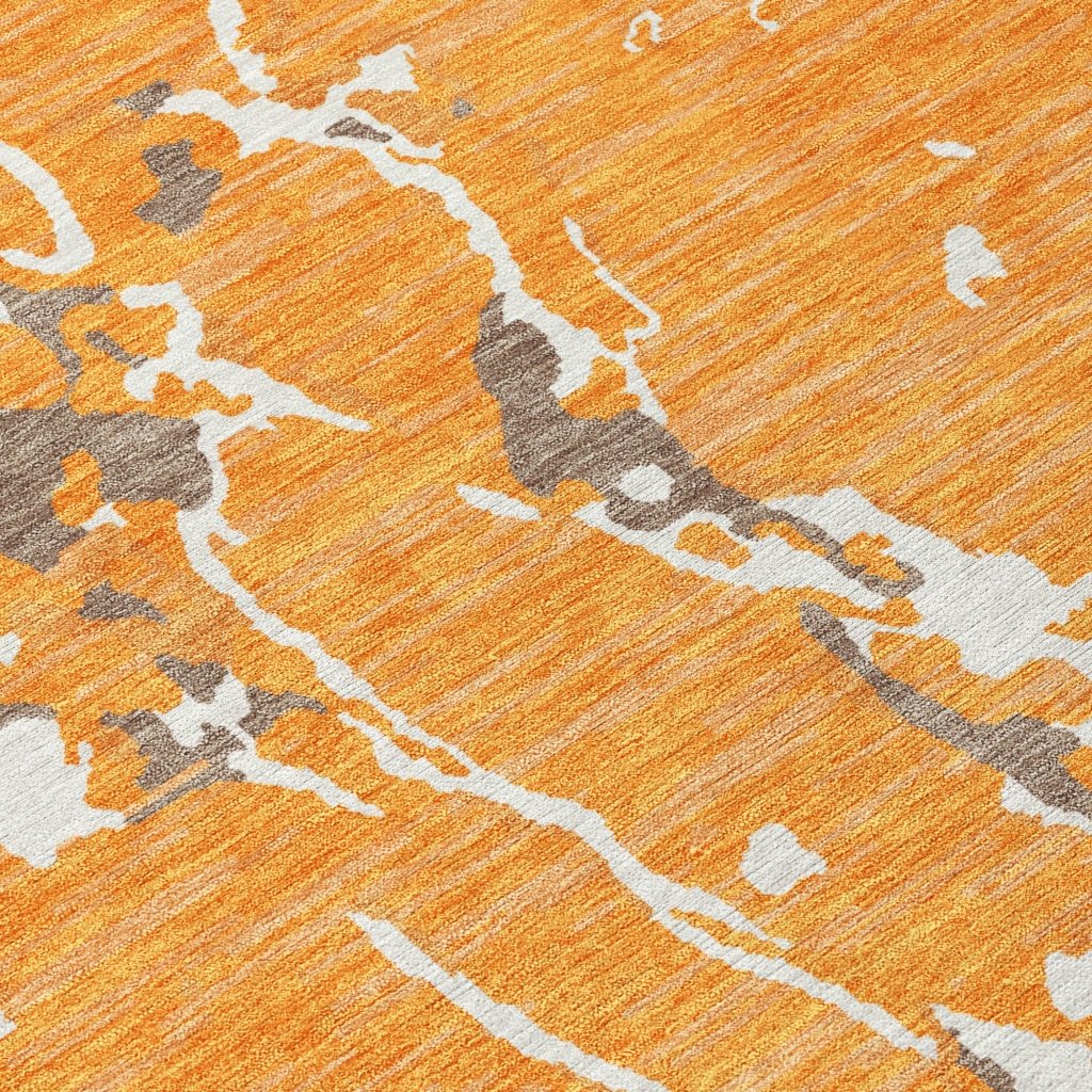 LOOMLAN Rugs Oceana Orange Washable Indoor-Outdoor Rug