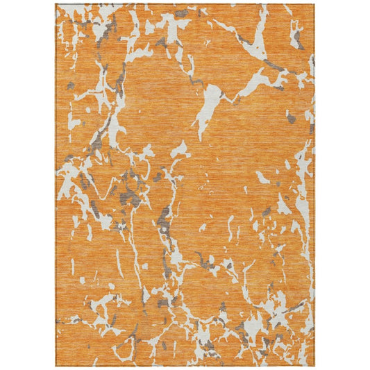 LOOMLAN Rugs Oceana Orange Washable Indoor-Outdoor Rug
