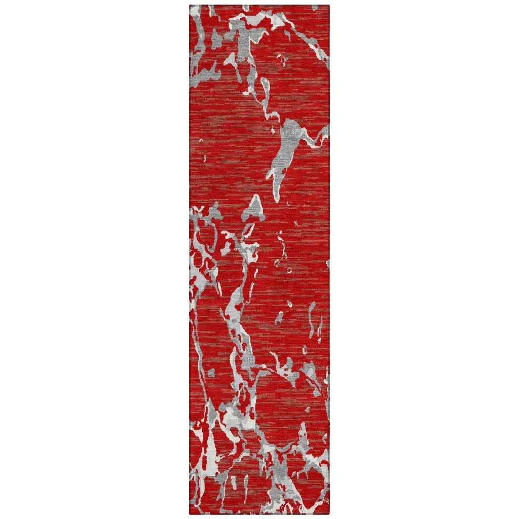 LOOMLAN Rugs Oceana Red Washable Indoor-Outdoor Rug