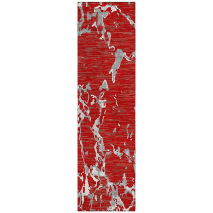LOOMLAN Rugs Oceana Red Washable Indoor-Outdoor Rug