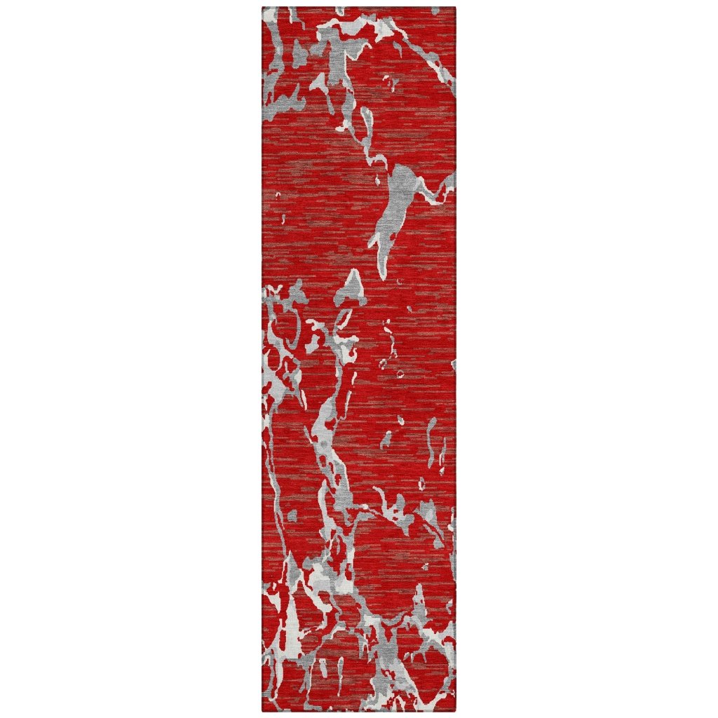 LOOMLAN Rugs Oceana Red Washable Indoor-Outdoor Rug