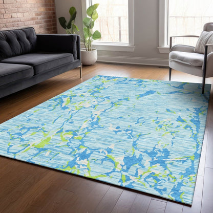 LOOMLAN Rugs Oceana Sky Washable Indoor-Outdoor Rug