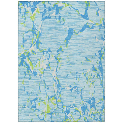 LOOMLAN Rugs Oceana Sky Washable Indoor-Outdoor Rug