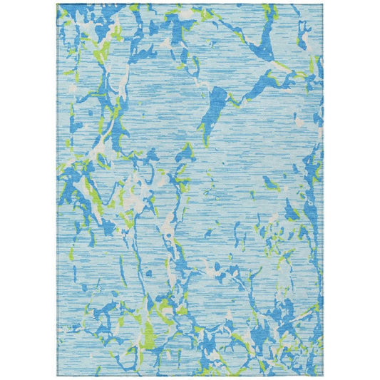 LOOMLAN Rugs Oceana Sky Washable Indoor-Outdoor Rug
