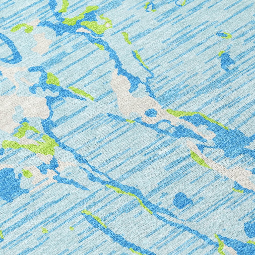 LOOMLAN Rugs Oceana Sky Washable Indoor-Outdoor Rug