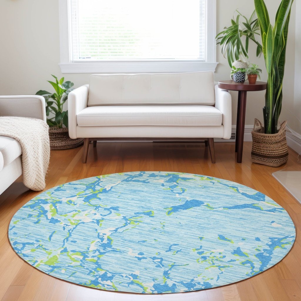 LOOMLAN Rugs Oceana Sky Washable Indoor-Outdoor Rug