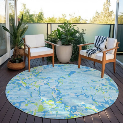 LOOMLAN Rugs Oceana Sky Washable Indoor-Outdoor Rug