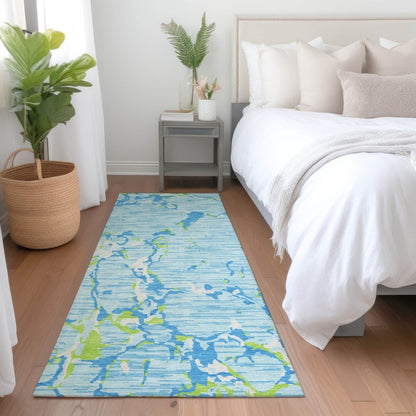 LOOMLAN Rugs Oceana Sky Washable Indoor-Outdoor Rug