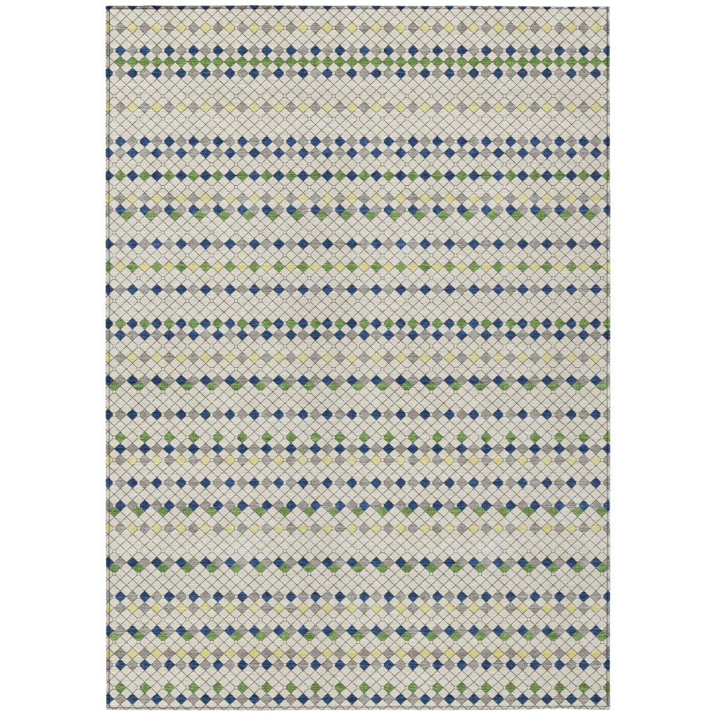 LOOMLAN Rugs Octavia Ivory Washable Indoor-Outdoor Rug