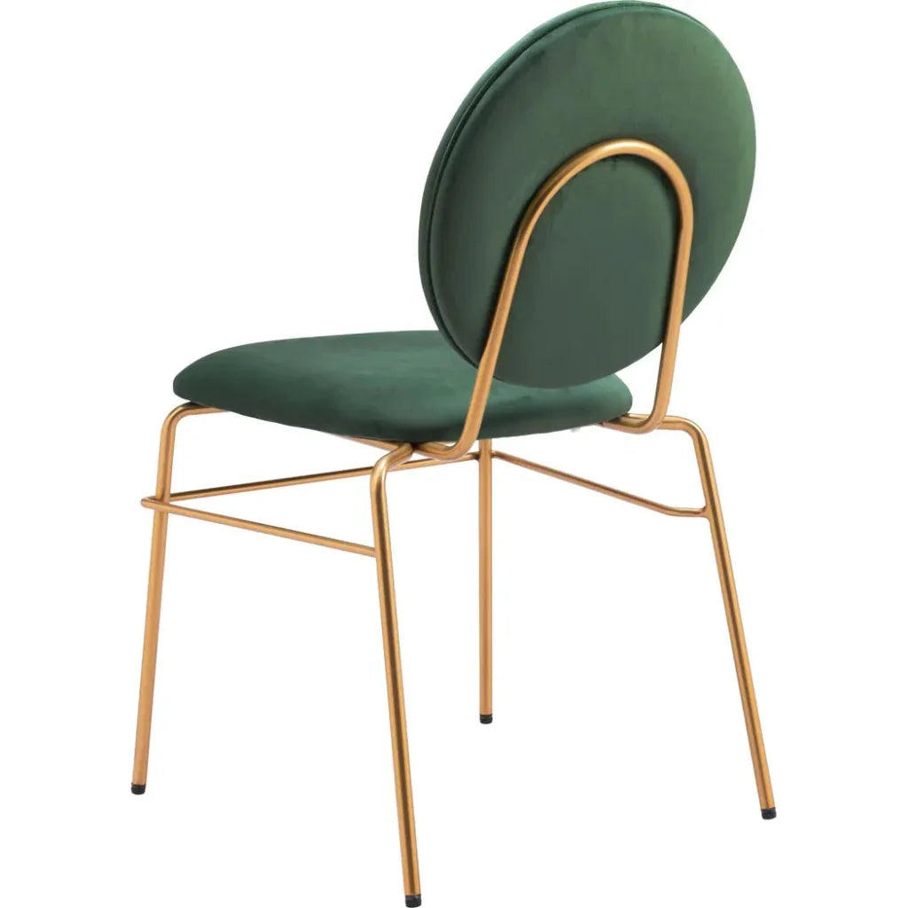 Zuo Modern Odessa Green & Gold Armless Dining Chair 2PC