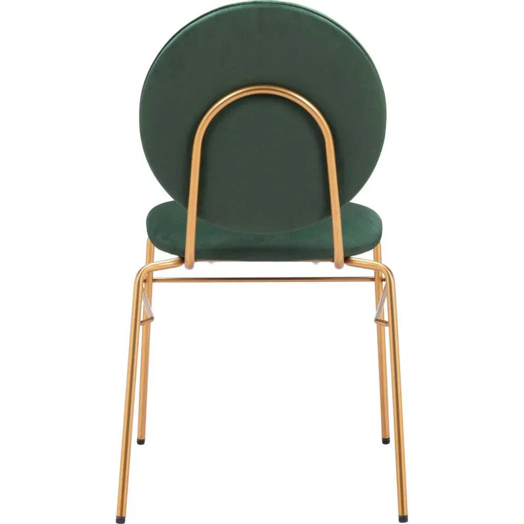 Zuo Modern Odessa Green & Gold Armless Dining Chair 2PC