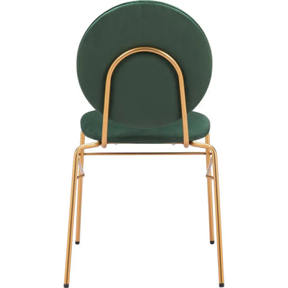 Zuo Modern Odessa Green & Gold Armless Dining Chair 2PC